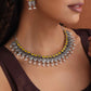 trueBrowns Silver Tone Stone Necklace Set - Swadesiicart