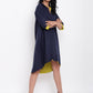 trueBrowns Linen Cotton Blue Collared Dress | Swadesiicart