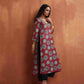 trueBrowns Maroon Print High Slit Kurta Set | Swadesiicart