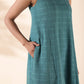 trueBrowns Turquoise Cotton Dobby Sleeveless Kurta Pant Set | Swadesiicart