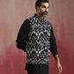 trueBrowns Men's Black Ikat Print Cotton Reversible Nehru Jacket | Swadesiicart