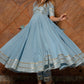Pomcha Jaipur Powder Blue Pure Cotton Anarkali Set | Swadesiicart