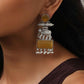 trueBrowns Silver Tone Yellow Stone Earrings - Swadesiicart