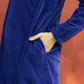 trueBrowns Blue Solid Velvet Overlay Jacket | Swadesiicart
