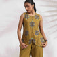 trueBrowns Green Cotton Print Top & Flared Pants Co-ord Set - Swadesiicart