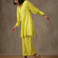trueBrowns The Penelope - Lime Green Solid Textured Co-Ord Set - Swadesiicart