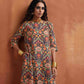trueBrowns Blue Print A-line Kurta Set | Swadesiicart