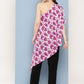 InWeave Women's Pink Fuchsia Japanese Art Oneshoulder Top - Swadesiicart