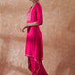 InWeave Women's Magenta Emb Assymetrical Kurta Pant Set - Swadesiicart