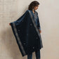 trueBrowns Blue Velvet Embroidered Kurta Pant Dupatta Set | Swadesiicart