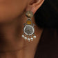 trueBrowns Silver Gold Tone Meenakari Pearl Drop Earrings - Swadesiicart