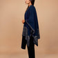 trueBrowns Blue Woollen Kaftan Cape | Swadesiicart