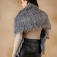InWeave Women's Light Grey Fur Cape - Swadesiicart
