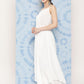 InWeave Women's White Strappy Set With White Red Round Motif Dupatta - Swadesiicart