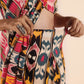 trueBrowns Cola Pink Muslin Ikat Saree | Swadesiicart