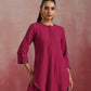 trueBrowns Magenta Cotton Kurta Co-ord set - Swadesiicart