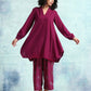 trueBrowns Magenta Velvet Co-Ord Set - Swadesiicart