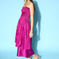 InWeave Purple Off Shoulder Silk Kurta Set -Pink Kota Bandhej Dupatta - Swadesiicart