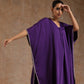 trueBrowns Violet Modal Satin Kaftan Kurta Set | Swadesiicart