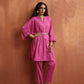 trueBrowns Pink Print Kaftan Kurta Co-ord Set - Swadesiicart