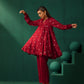 trueBrowns Maroon Diamond Viscose Silk Relaxed Co-ord Set - Swadesiicart