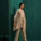 trueBrowns Off white Floral Bunch Muslin Silk Printed Kaftan Gathered Co-ord Set - Swadesiicart
