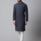 Even Apparels Blue Pure Cotton Kurta With Band Collar | Swadesiicart
