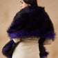 InWeave Purple Black Faux Fur Cape - Swadesiicart