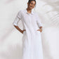 trueBrowns White Check Cotton Kurta Set | Swadesiicart