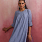 trueBrowns Sky Blue Cotton Dobby Kurta Set | Swadesiicart