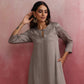 trueBrowns Grey High low Kurta Set | Swadesiicart