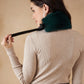 InWeave Women's Dark Teal Fur Neckpiece - Swadesiicart