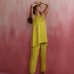 trueBrowns Lime Green Short Kurta Co-ord set - Swadesiicart