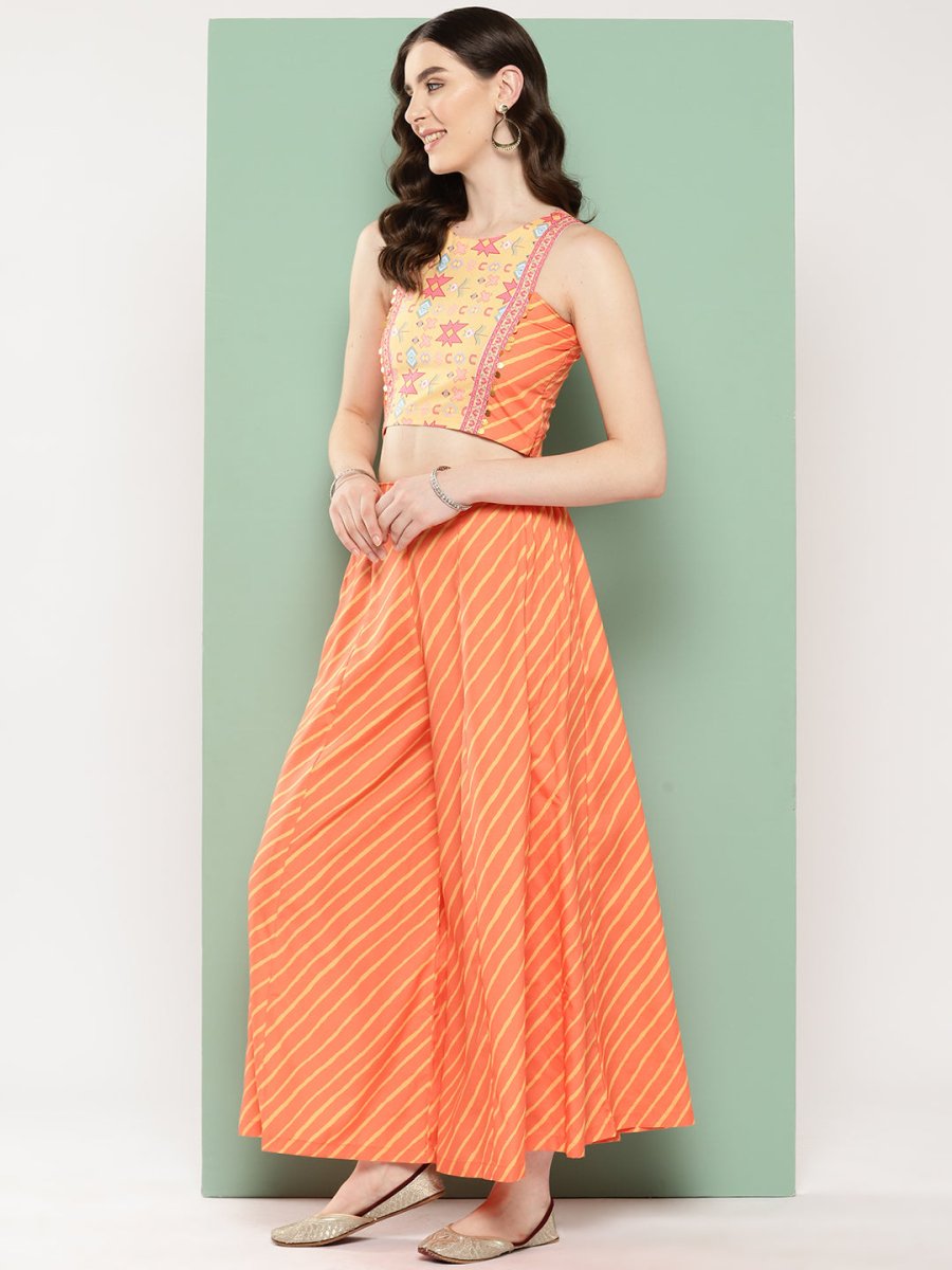 Ahalyaa Geometric Printed Ethnic Co-Ords - Swadesiicart