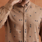 trueBrowns Men's Brown Printed Short Kurta | Swadesiicart