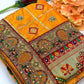 Lorenvalley Fashion Premium Yellow Vichitra Silk Embroidery and Diamond work Both Side Saree - Swadesiicart