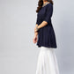 InWeave Women's Navy Blue Short Anarkali Kurta - Swadesiicart