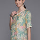 Ahalyaa Floral Printed Tunic with Lace Inserts Detail | Swadesiicart