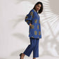 trueBrowns Blue Cotton Print Top & Pants Co-ord Set - Swadesiicart