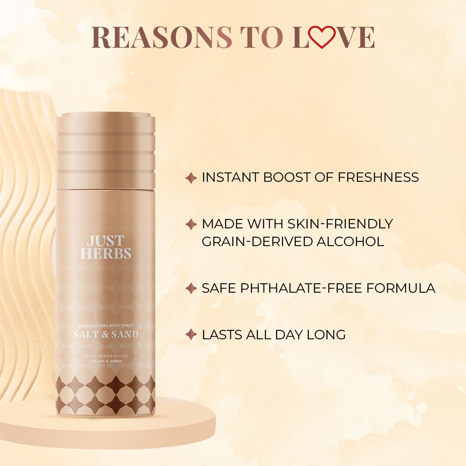 Long Lasting Salt and Sand Deodorant Body Spray For Men & Women
