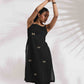 trueBrowns Black Cotton Embroidered Straight Kurta Set - Swadesiicart