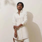 trueBrowns Off-White Cotton Linen Kurta Co-Ord Set - Swadesiicart