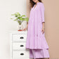 InWeave Women's Mauve Tiered Anarkali Kurta Set - Swadesiicart
