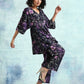 trueBrowns Black Printed Velvet Co-Ord Set - Swadesiicart