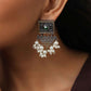 trueBrowns Silver Gold Tone Floral Silver Jaal Dangle Earrings - Swadesiicart