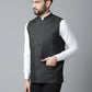 Even Apparels Men's Black Pure Wool Nehru Jacket | Swadesiicart