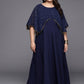Ahalyaa Plus Size Round neck Maxi Ethnic Dress | Swadesiicart