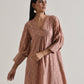 trueBrowns Beige Foil Puff Sleeve Kurta Set | Swadesiicart