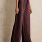 trueBrowns Brown Woollen Flared Pants | Swadesiicart