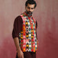 trueBrowns Men's Cola Ikat Print Cotton Reversible Nehru Jacket | Swadesiicart